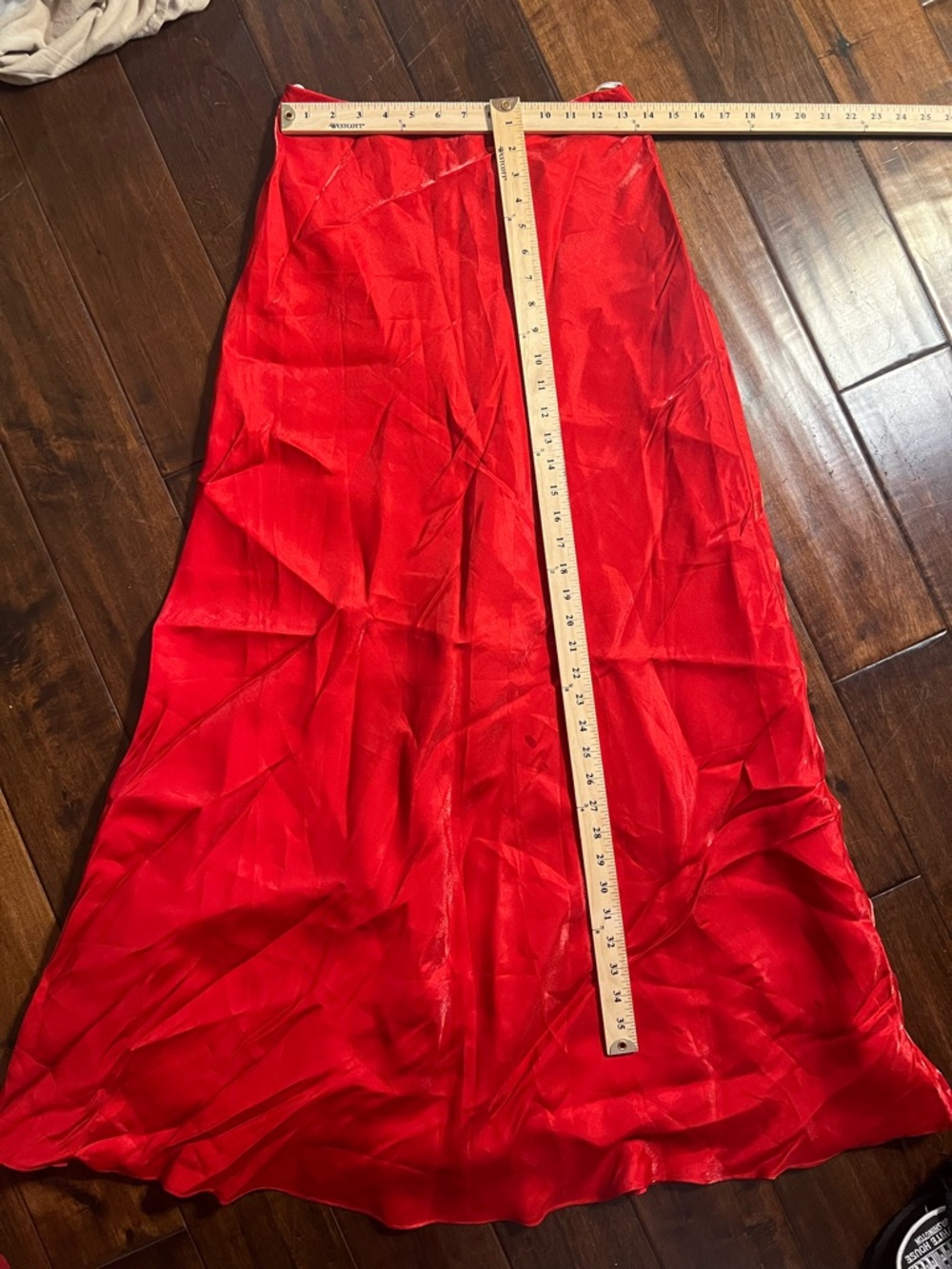 Caché Vintage Red Satin Strapless Dress- made in USA